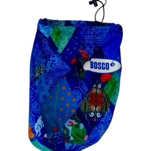 Bosco Blue Patchwork Full Zip Puffer Vest Small w/ Carry Bag Sochi Olympics 2014 - Picture 5 of 5